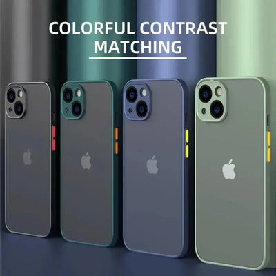 Shockproof Armor Matte Case For iPhone 16 15 14 Plus 13 11 12 Pro Max Luxury Silicone Bumper Clear Hard PC Back Cover Capa - 1Tecbuy