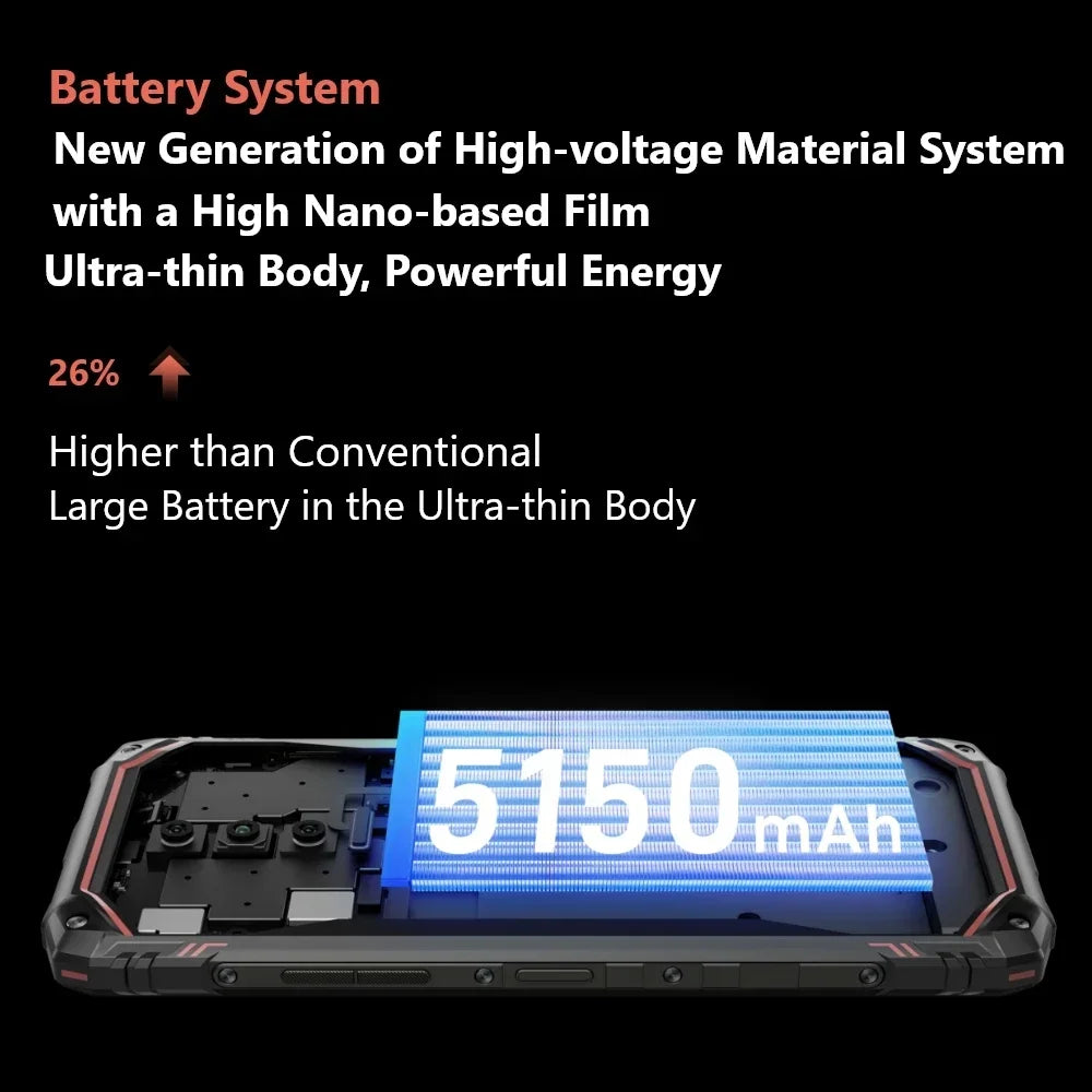 Global Version DOOGEE Blade10 Pro Rugged Phone Android 14 6GB+256GB Octa Core 6.56" 90Hz IPS Screen 50MP AI Main Camera 5150mAh