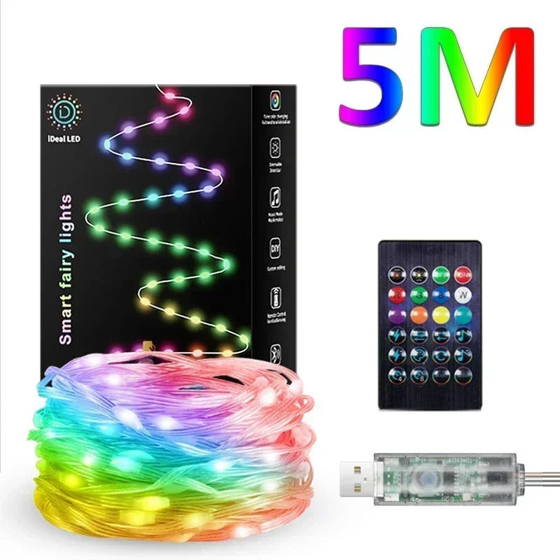 Smart Christmas Tree Decoration Lights APP Control Music Synch Rhythm for Indoor/Outdoor Decor Christmas Decorative Light Strip