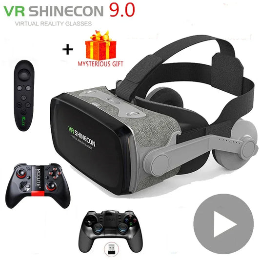 VR Shinecon Casque Viar 3D Glasses Virtual Reality Headset Helmet Goggle Lenses for Smart Phone Smartphone Video Game Binoculars - 1Tecbuy