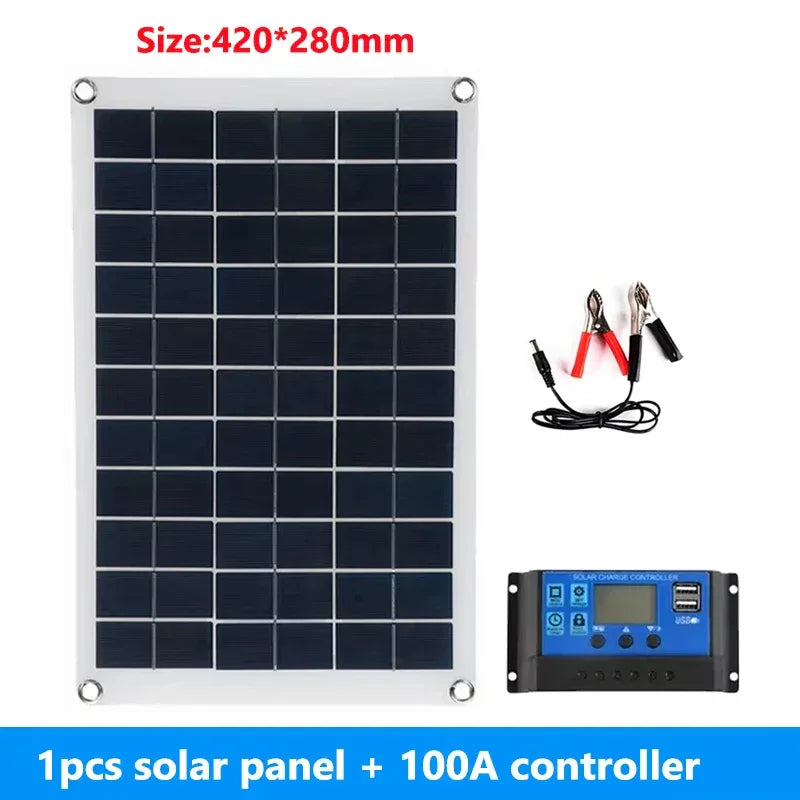 20W/H Solar Panel Kit Complete12V Polycrystalline Power Portable Outdoor Rechargeable Solar Cell Solar Generator for Home - 1Tecbuy