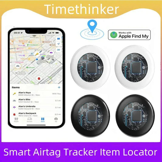 Timethinker Bluetooth GPS Tracker Smart Tag Airtag Work with Apple Find My APP ITag Locator Air Tags Pet Key Finder for iOS - 1Tecbuy