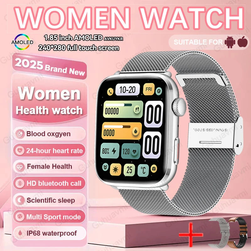 2025 New For Xiaomi Women AI Smart Diagnosis Smart Watch HRV+PPG Blood Pressure Blood oxygen Health monitor IP68 NFC Smartwatchs