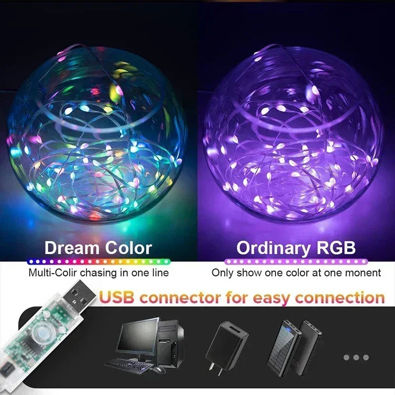 Smart Christmas Tree Decoration Lights APP Control Music Synch Rhythm for Indoor/Outdoor Decor Christmas Decorative Light Strip