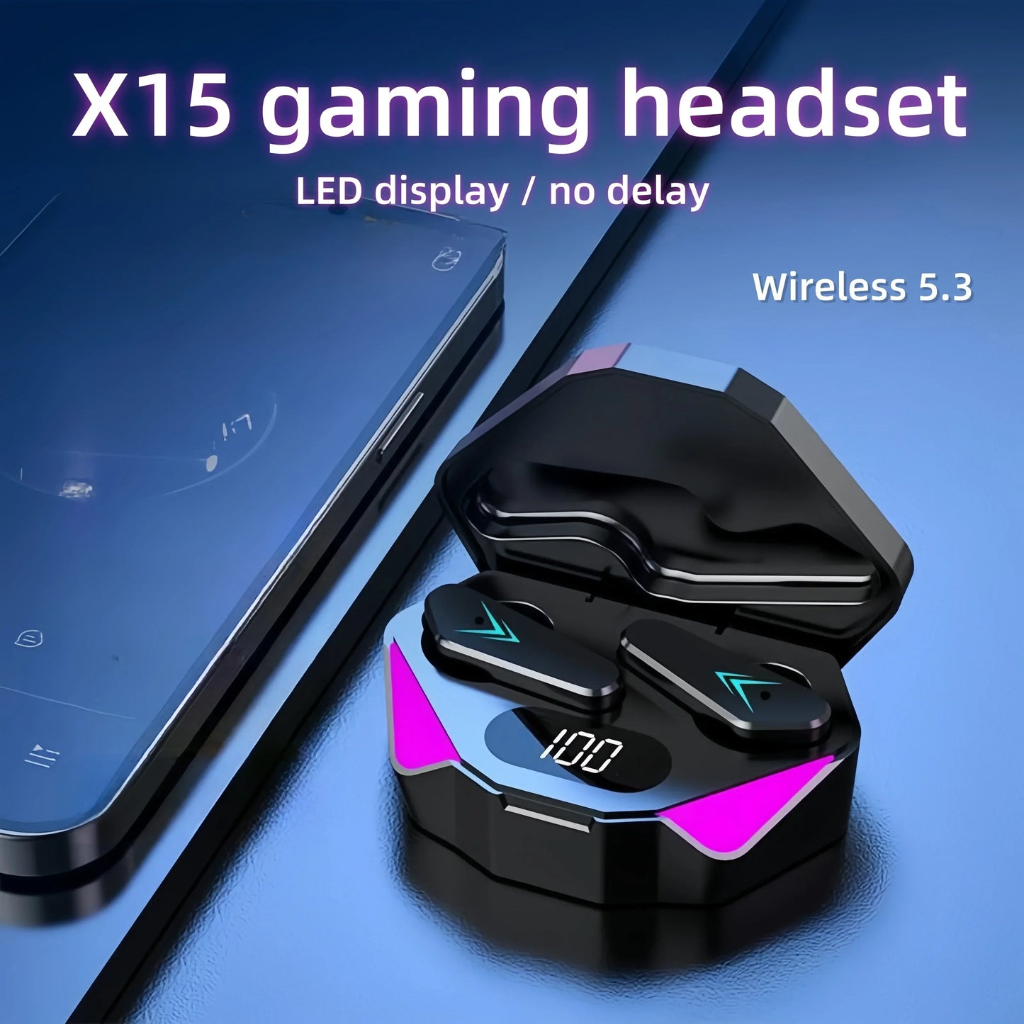 X15 TWS Wireless Bluetooth Headset LED Display Gamer Earbuds with Mic Wireless Headphones Noise Cancelling Bluetooth Earphones - 1Tecbuy