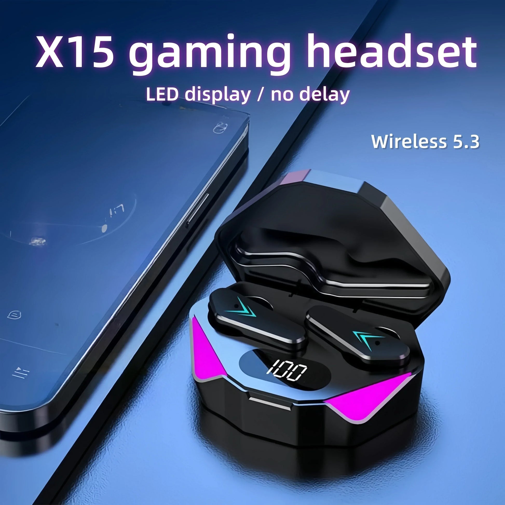 X15 TWS Wireless Bluetooth Headset LED Display Gamer Earbuds with Mic Wireless Headphones Noise Cancelling Bluetooth Earphones - 1Tecbuy