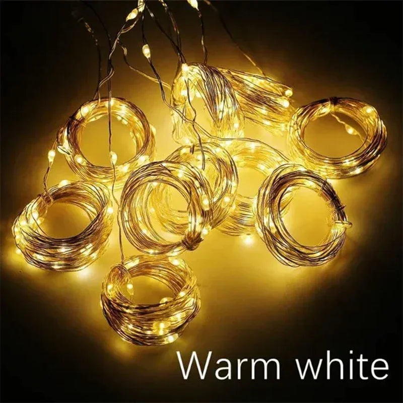Curtain Garland Led String Lights Festival Christmas Decoration 8 Mode Usb Holiday Light For Bedroom Home Outdoor