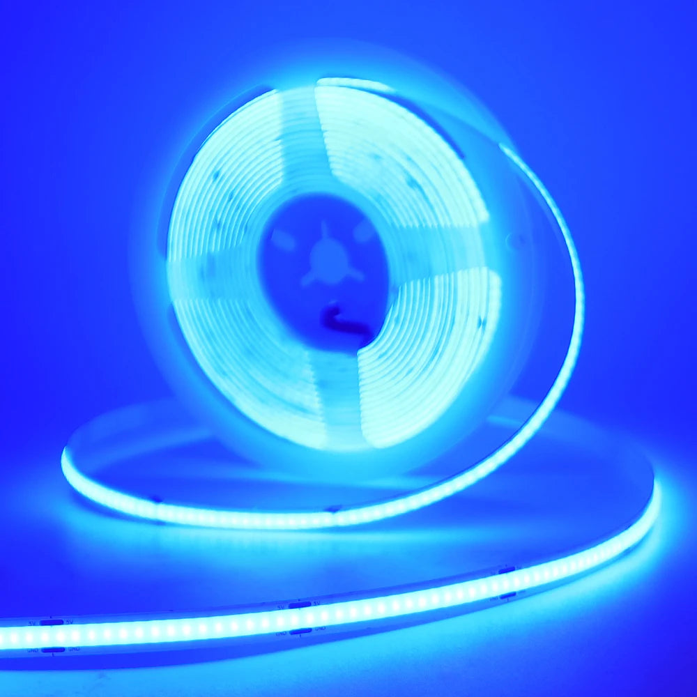 Battery Powered 5V 8mm COB LED Strip Light with Motion Sensor 320LEDs/M DIY Backlight White Red Blue Green Pink Night Light