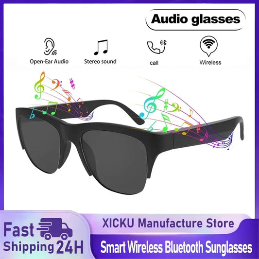 New Smart Bluetooth V5.3 Sunglasses Glasses Call Outdoor Sports Headphones HIFI Black Technology Anti-touch UV For Men And Women - 1Tecbuy