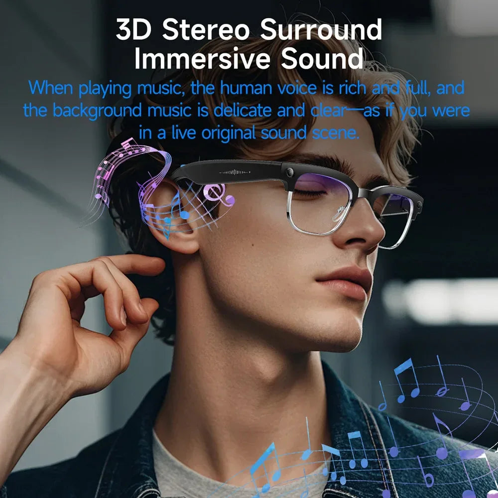 AI Smart Glasses with 8MP Camera Video Recording 100+ Languages Translation Sunglasses Bluetooth Call Music Play Men Women 2025 - 1Tecbuy