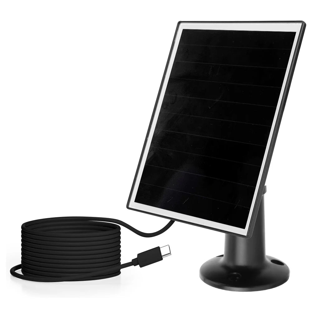 20W 5V Shingled Solar Panel Micro USB & USB-C Port Solar Panel Charger IP65 Waterproof Solar Charging Panel for Security Camera