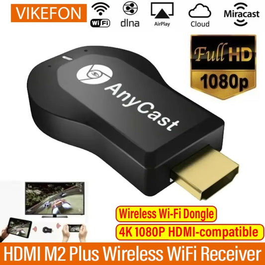 VIKEFON 4K 1080P M2 Plus Wireless WiFi Display HDMI-Compatible TV Dongle Receiver for DLNA Airplay Miracast for AnyCast for IOS - 1Tecbuy