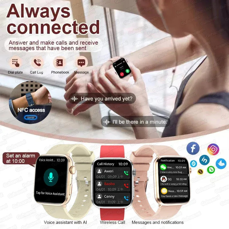 2025 New For Xiaomi Women AI Smart Diagnosis Smart Watch HRV+PPG Blood Pressure Blood oxygen Health monitor IP68 NFC Smartwatchs - 1Tecbuy
