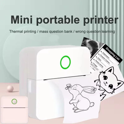 Mini Portabl Printer Inkless Sticker Maker, Free Cut Small Pocket Printer, Portable Thermal Printer for Photo Journal Notes Memo - 1Tecbuy