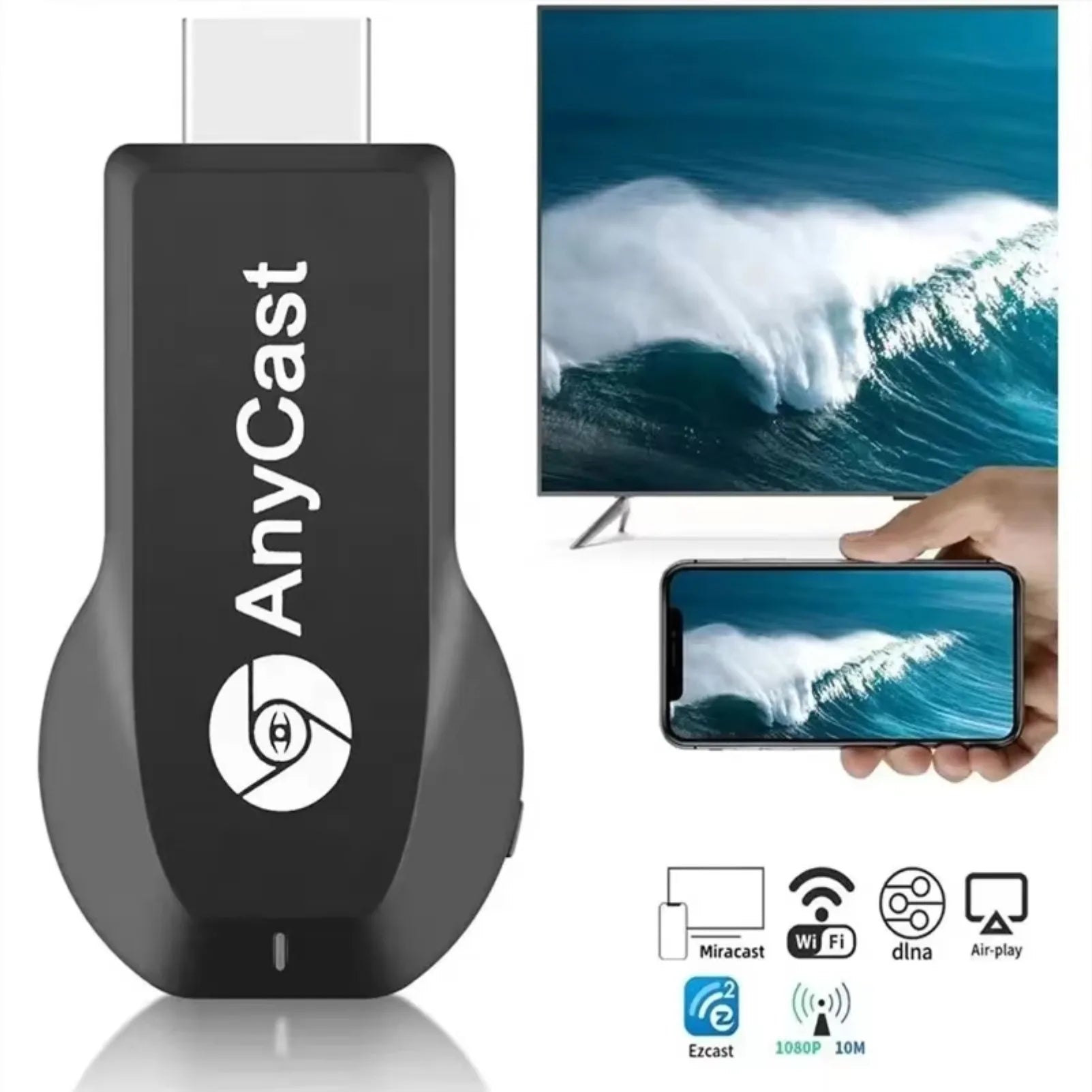 VIKEFON 4K 1080P M2 Plus Wireless WiFi Display HDMI-Compatible TV Dongle Receiver for DLNA Airplay Miracast for AnyCast for IOS