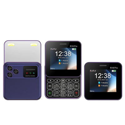 SERVO R18 PRO Rotating Screen Mini Mobile Phone 2 SIM Standby 2.4" Screen Magic Voice Rear Camera 2G GSM Pocket Slide Cellphones - 1Tecbuy