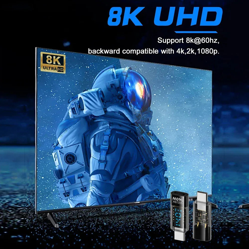 USB C Adapter 140W with LED Display 40Gbps USB C Extension Adapter Type C Power Meter Tester USB C Extender USB4 Thunderbolt - 1Tecbuy