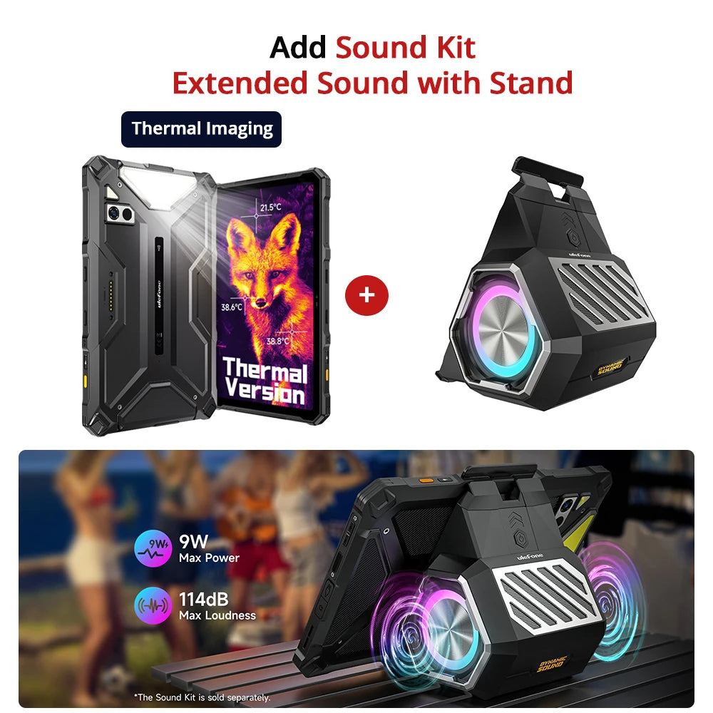 Ulefone Armor Pad 4 Ultra 5G Rugged Tablet Thermal lmaging 11800mAh 10.36"2K 16GB + 256GB Android 14 LED  Light