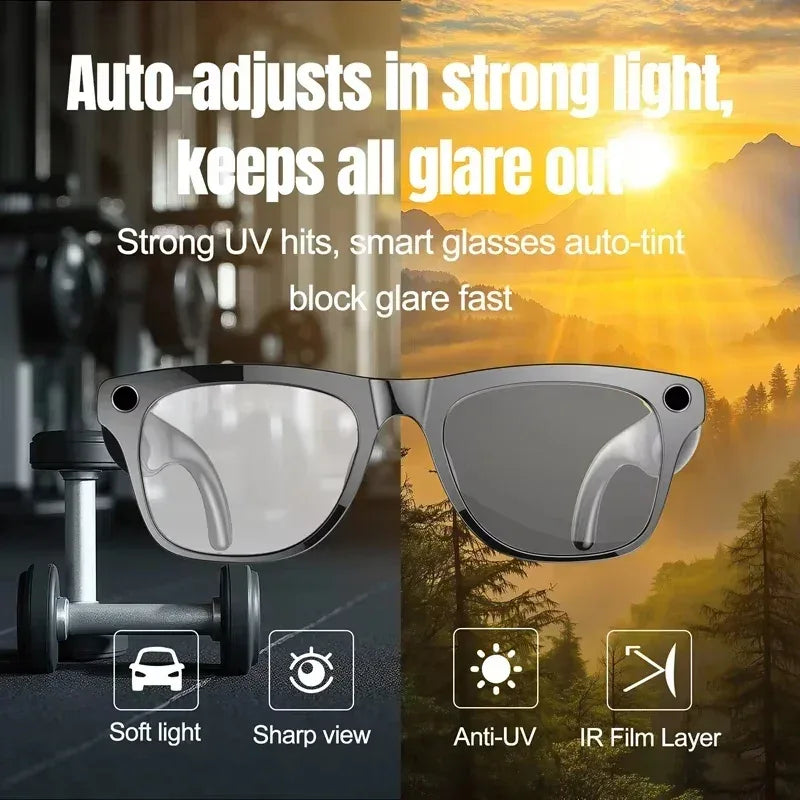 VIVO 4K HD AI Smart Glasses GPT100MP Multifunctional Camera Chat Bluetooth Call Voice Assistant Music Player Smart Translation - 1Tecbuy