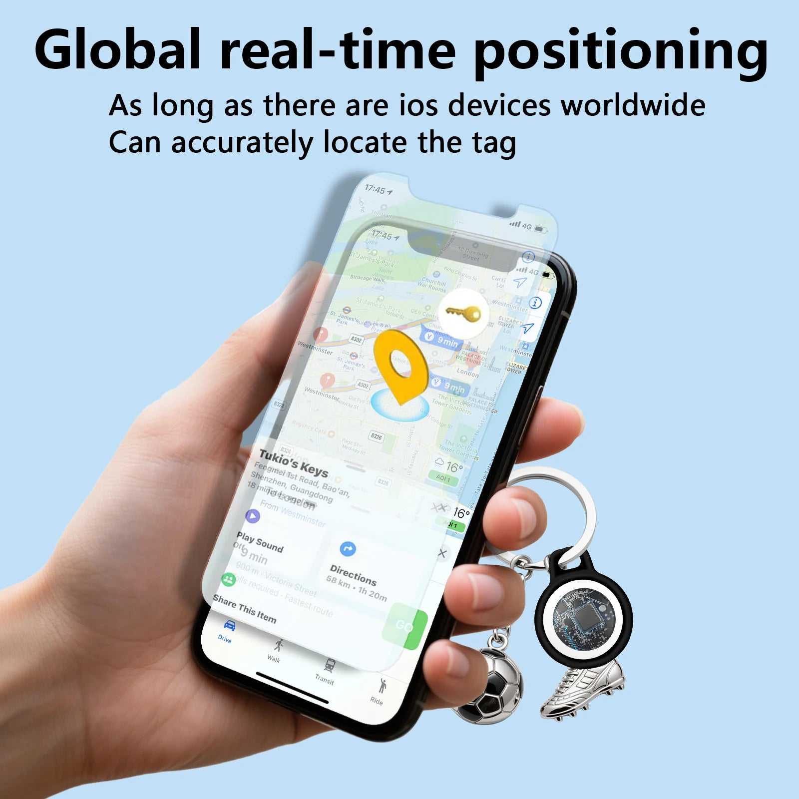 Timethinker Bluetooth GPS Tracker Smart Tag Airtag Work with Apple Find My APP ITag  Locator Air Tags Pet Key Finder for iOS