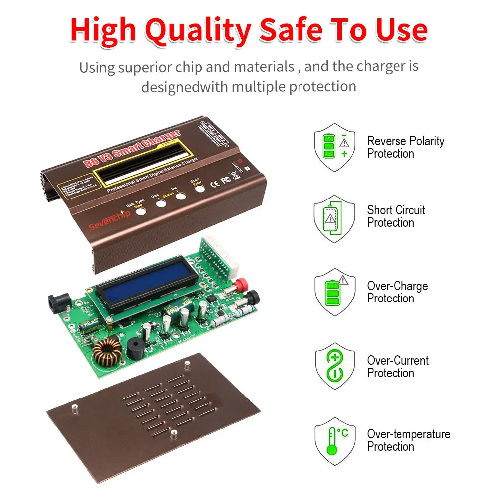 iMAX B6 V3 80W 6A Battery Charger LiHv Lipo NiMh Li-ion Ni-Cd Digital RC Charger Lipro Balance Charger Discharger 12V 5A Adapter - 1Tecbuy