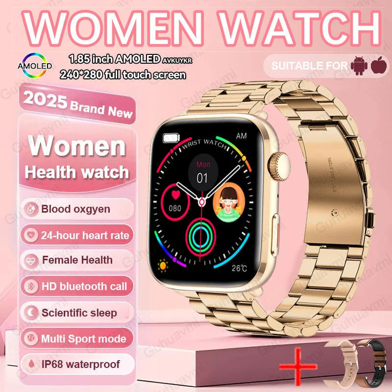 2025 New For Xiaomi Women AI Smart Diagnosis Smart Watch HRV+PPG Blood Pressure Blood oxygen Health monitor IP68 NFC Smartwatchs