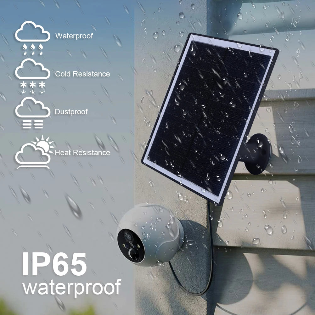 20W 5V Shingled Solar Panel Micro USB & USB-C Port Solar Panel Charger IP65 Waterproof Solar Charging Panel for Security Camera