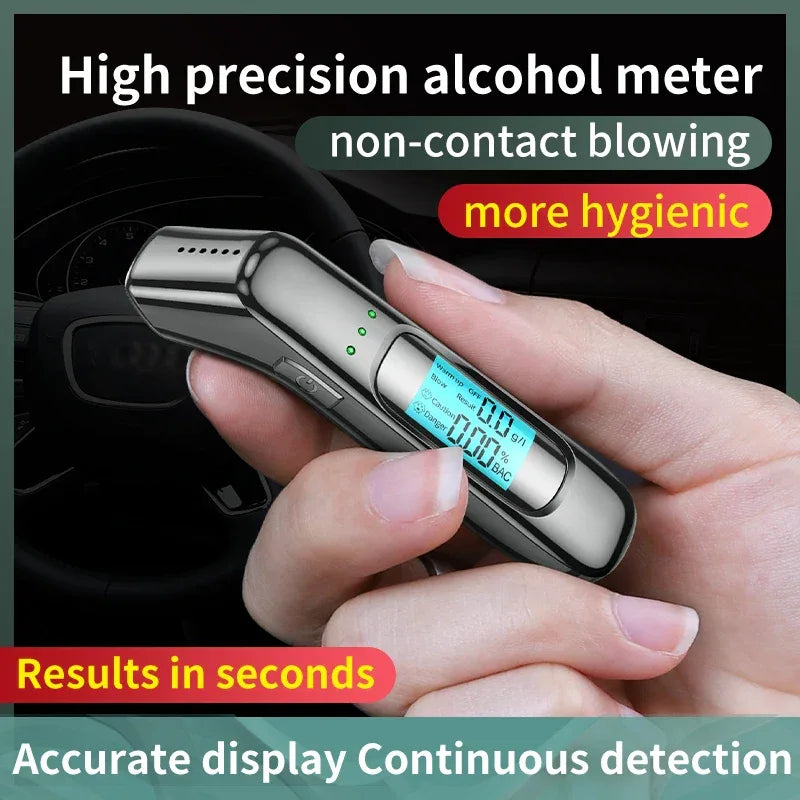 Portable Breathalyzer Professional Breath Alcohol Tester LCD Display Detector for Drunk Driving Car Electronics Alcohol Test - 1Tecbuy