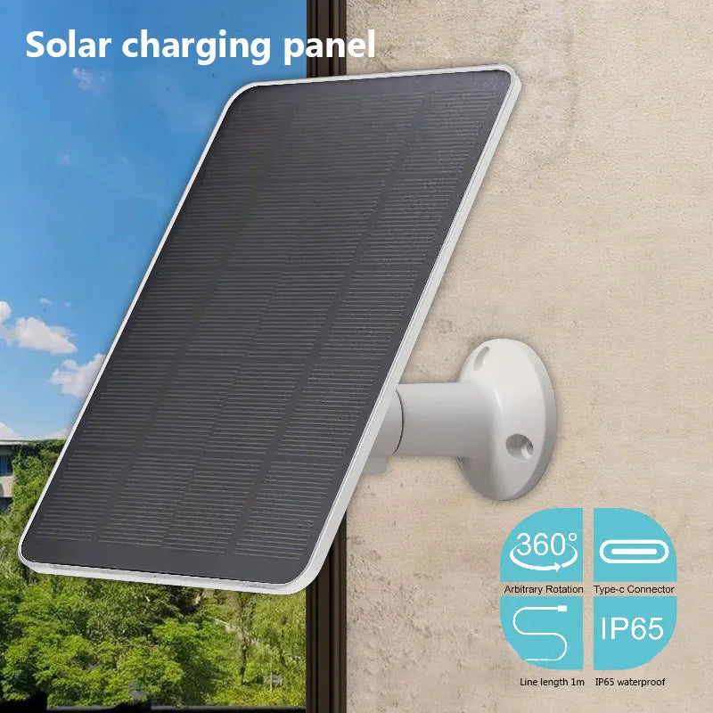 Solar Panel 10W 5V Charging Panel Doorbell Surveillance Camera Low Consumption Security Surveillance Type-C Output 10W