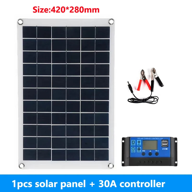 20W/H Solar Panel Kit Complete12V Polycrystalline Power Portable Outdoor Rechargeable Solar Cell Solar Generator for Home