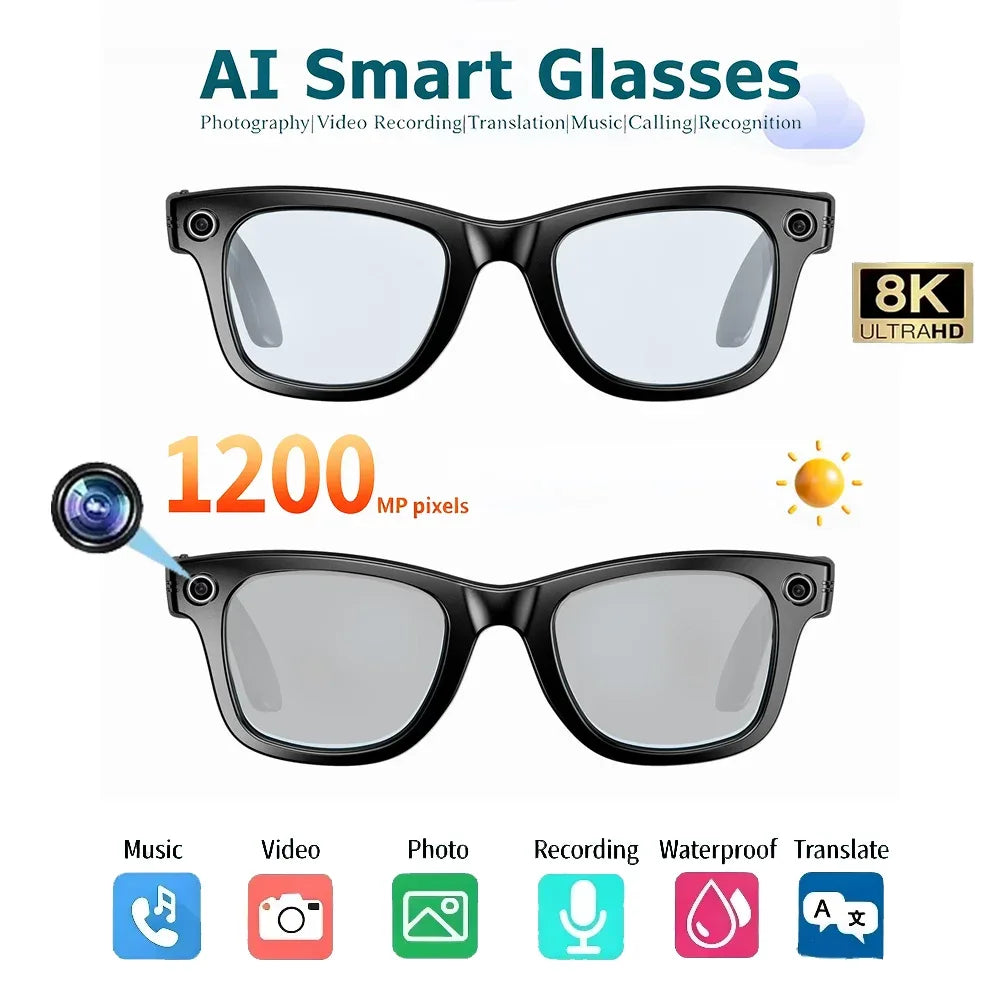Xiaomi 1200W Camera AI Glasses Color-Changing Smart Translation Glasses Photo Video Recording Waterproof Call Smart Sunglasses - 1Tecbuy