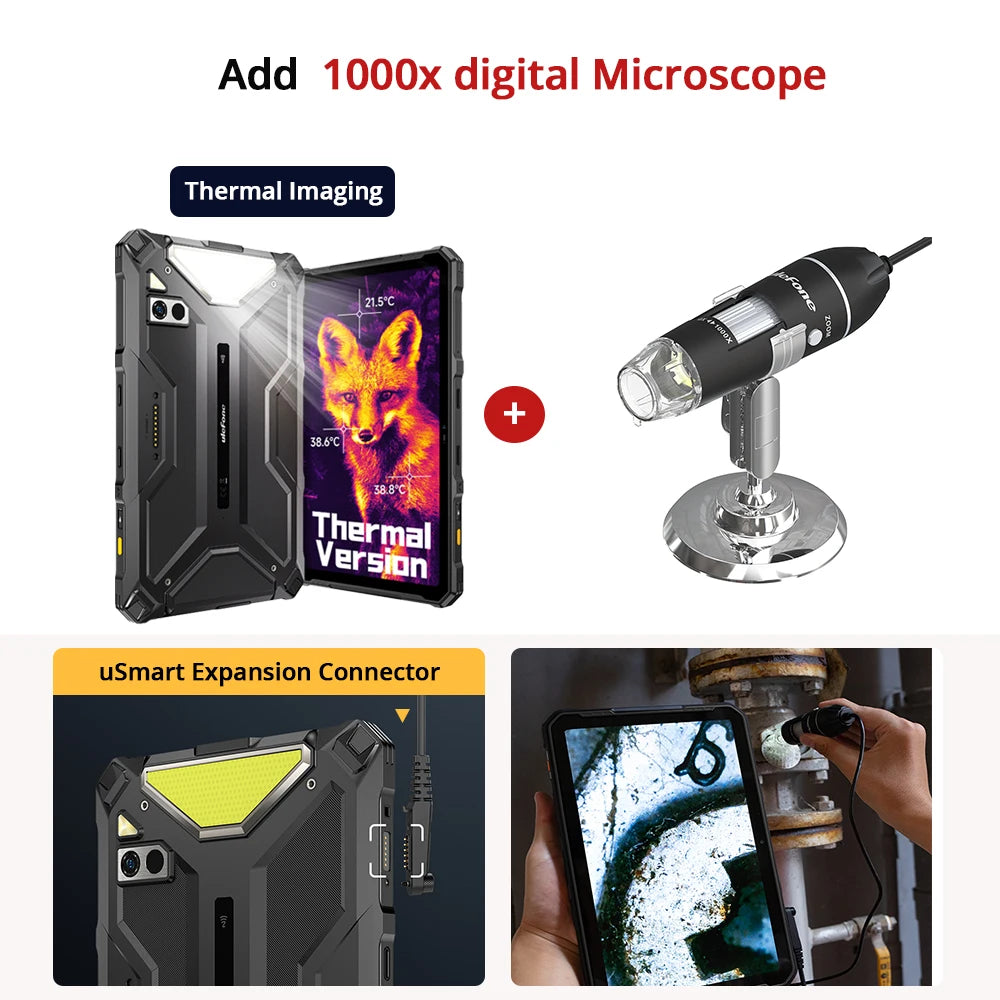 Ulefone Armor Pad 4 Ultra 5G Rugged Tablet Thermal lmaging 11800mAh 10.36"2K 16GB + 256GB Android 14 LED  Light