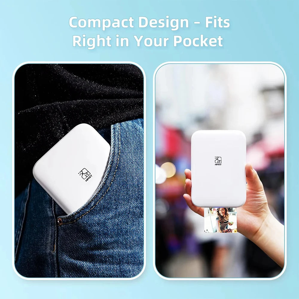 HPRT MT53 Color Mini Photo Printer 313PDI Bluetooth Portable Thermal Printer 2x3 Inch Self-adhesive Photo Paper Printing Machine