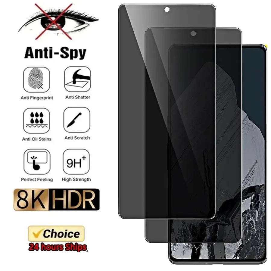 3D Anti Spy Tempered Glass For Google Pixel 6 7 8 9 Pro 7a 4 XL 5a 4a 4G Privacy Screen protector Google Pixel 6a 4 5a 5G Glass - 1Tecbuy