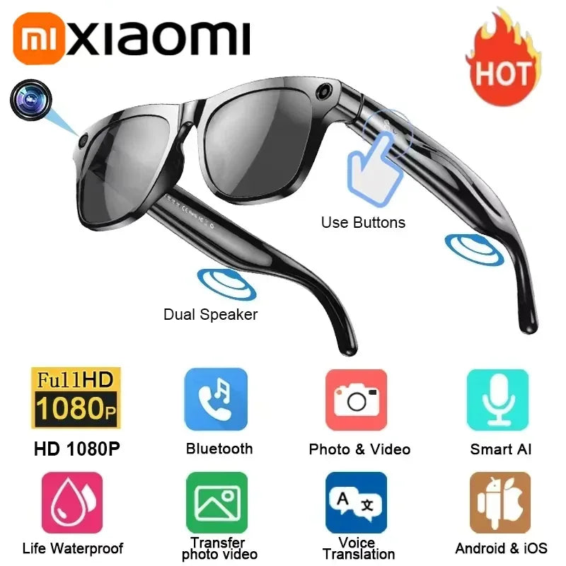 Xiaomi 8K AI Smart Glasses With 100MP Camera Chat GPT Touch Sport Sunglasses Bluetooth Call Video Music Player ForMen Women - 1Tecbuy