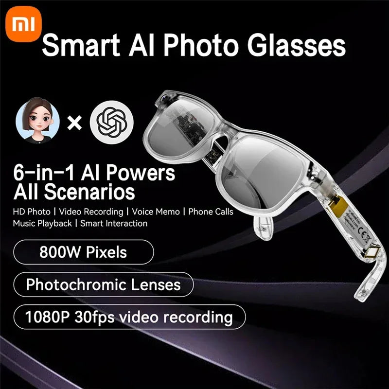 Xiaomi 8K Smart Glasses AI HD Recording Videos Photo Recognition Answer Translation Music Player Multifunction Anti-UV Lenses - 1Tecbuy