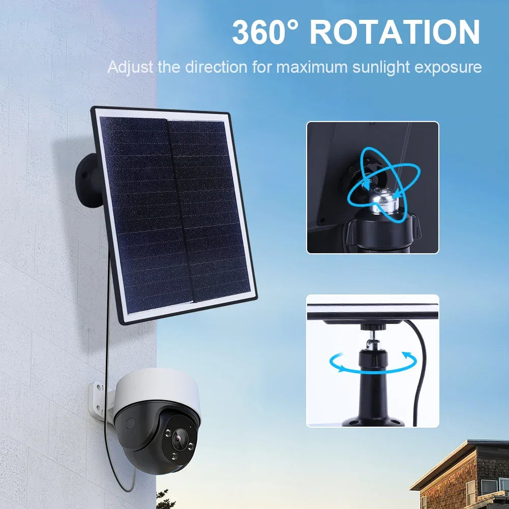 20W 5V Shingled Solar Panel Micro USB & USB-C Port Solar Panel Charger IP65 Waterproof Solar Charging Panel for Security Camera - 1Tecbuy