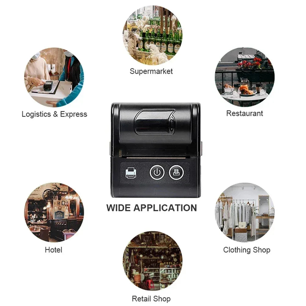 58MM Mini Pocket Thermal Receipt Printer Mobile Portable Ticket Bill Wireless Bluetooth USB Thermal POS Printer PC Android IOS - 1Tecbuy