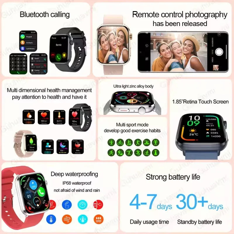 2025 New For Xiaomi Women AI Smart Diagnosis Smart Watch HRV+PPG Blood Pressure Blood oxygen Health monitor IP68 NFC Smartwatchs - 1Tecbuy