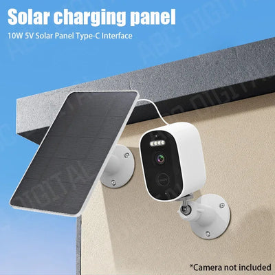 Solar Panel 10W 5V Charging Panel Doorbell Surveillance Camera Low Consumption Security Surveillance Type-C Output 10W - 1Tecbuy