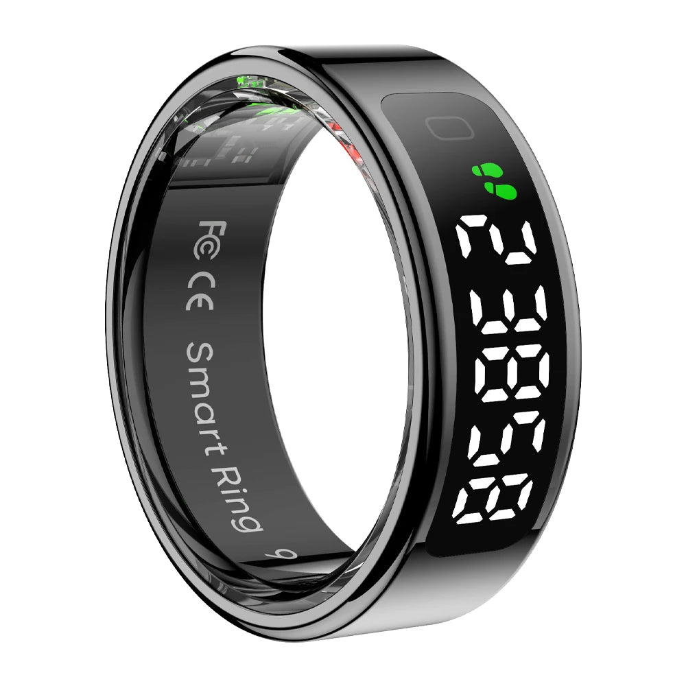 2025 COLMI R12 Smart Ring with Display Screen and Touch, Wireless Charging, Health Manager, 5 ATM Waterproof For Men Women