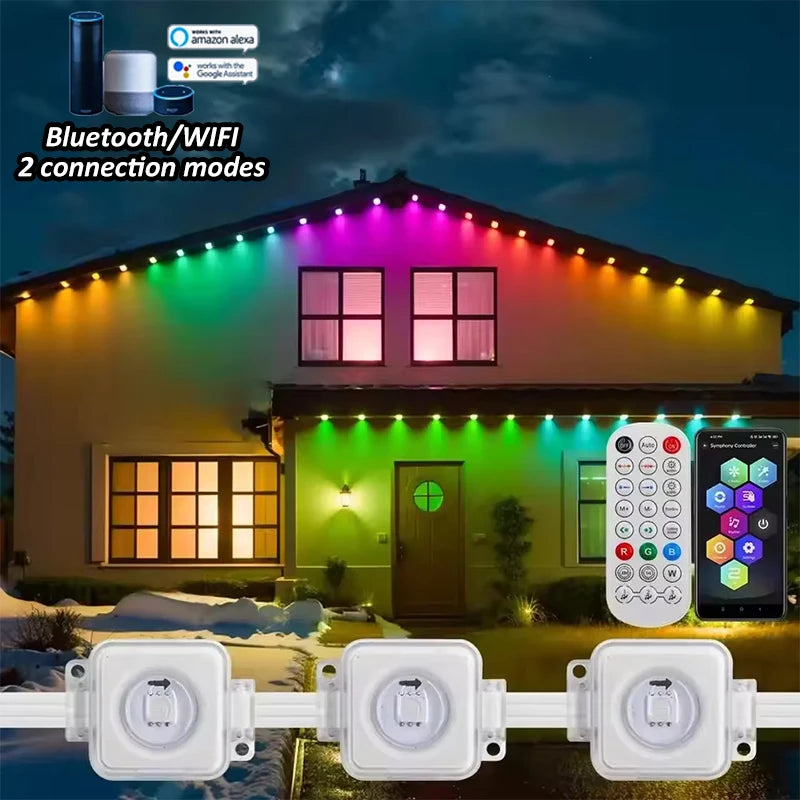 Permanent Outdoor Lights Smart RGBIC Outdoor Light Wireless APP Control Alexa Google Waterproof for Halloween Christmas Decor