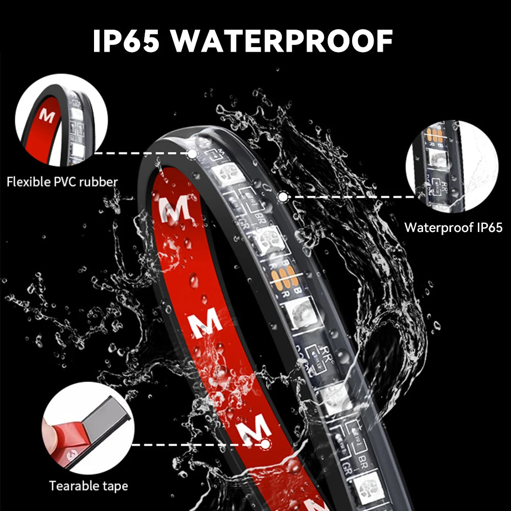 5V/12V Car Interior Ambient Foot Light Music APP USB/Cig Backlight  Atmosphere Decorative Strip Lamp Neon For Auto Vehicle