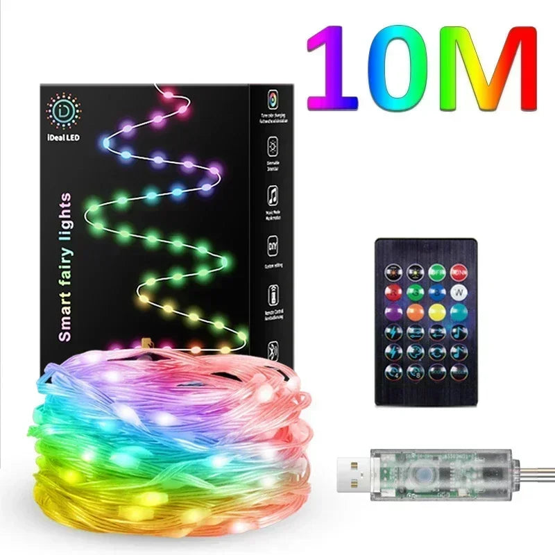 Smart Christmas Tree Decoration Lights APP Control Music Synch Rhythm for Indoor/Outdoor Decor Christmas Decorative Light Strip