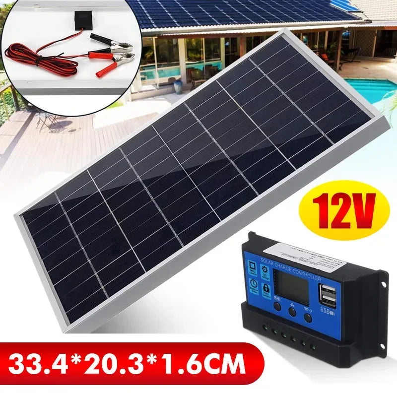 20W/H Solar Panel Kit Complete12V Polycrystalline Power Portable Outdoor Rechargeable Solar Cell Solar Generator for Home