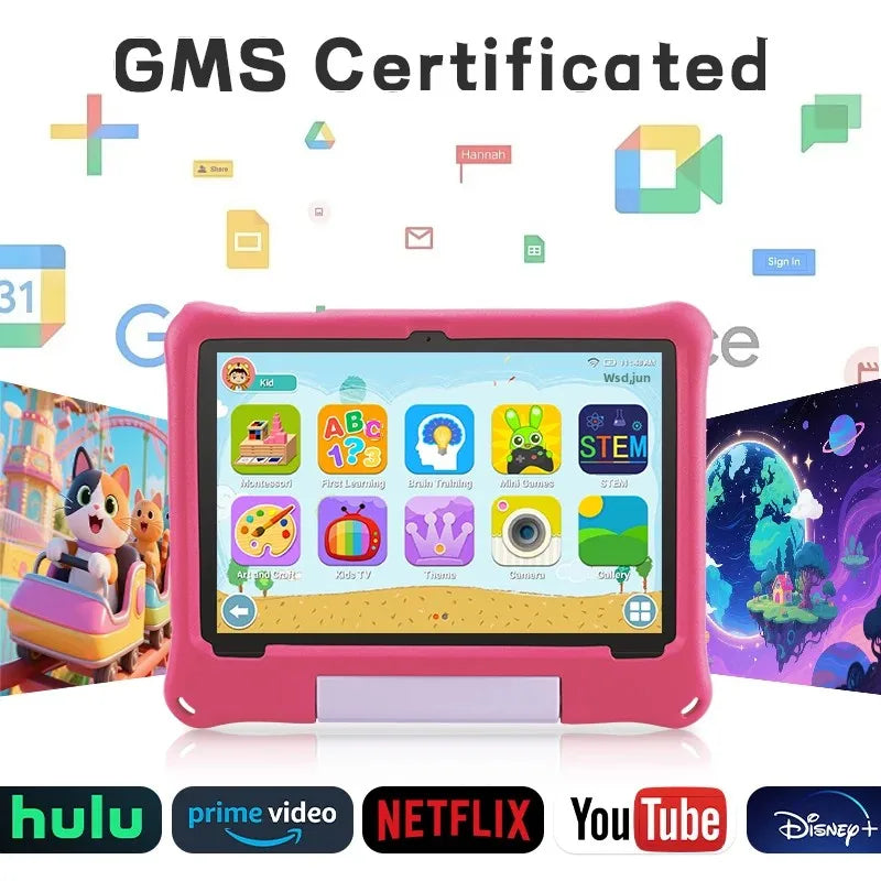 Kids Tablet 10.1'' Android 15 Tablet for Kids 8(4+4)GB 64GB Octa-Core CPU, Toddler Tablets with WiFi 6 5000mAh Dual Cameras GMS