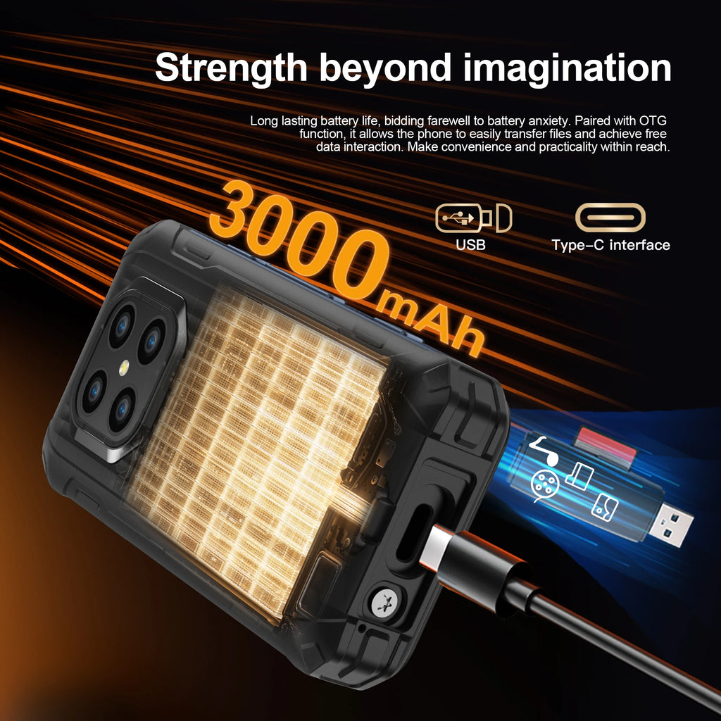 SERVO TANK500 4G PTT Smartphone Android 12 6+128GB Dual Camera 5MP+13MP 3.88"Display IP68 Waterproof Rugged Mobile Phone 3000mAh