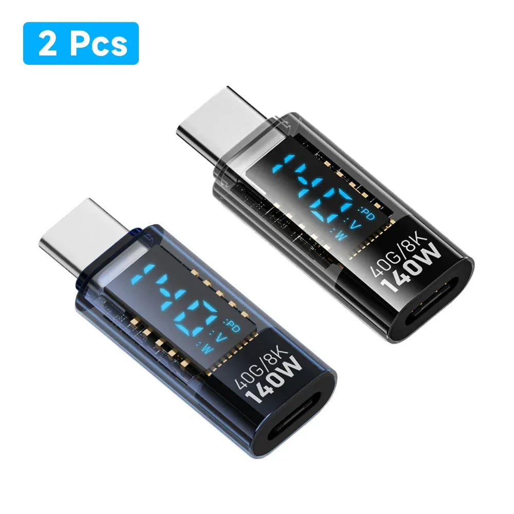USB C Adapter 140W with LED Display 40Gbps USB C Extension Adapter Type C Power Meter Tester USB C Extender USB4 Thunderbolt - 1Tecbuy