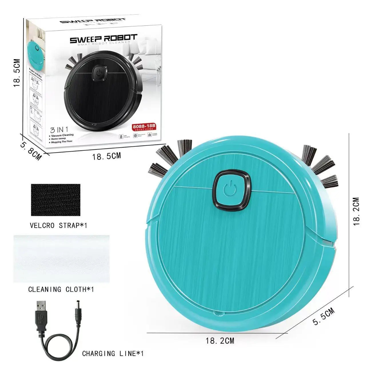 3-in-1 Smart Sweeping Robot Vacuum Mop 4000pa Strong Suction Washable Mop For Pet Hair Hard Floor Ideal Home Kitchen Room 2025