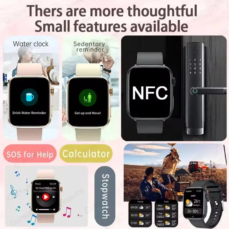 2025 New For Xiaomi Women AI Smart Diagnosis Smart Watch HRV+PPG Blood Pressure Blood oxygen Health monitor IP68 NFC Smartwatchs - 1Tecbuy